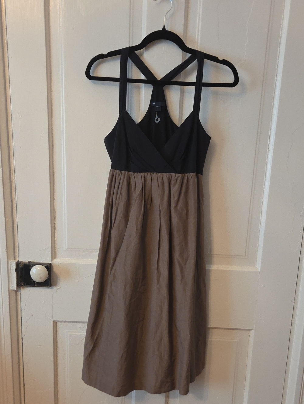 GAP Black and Brown Two-Tone Midi Dress